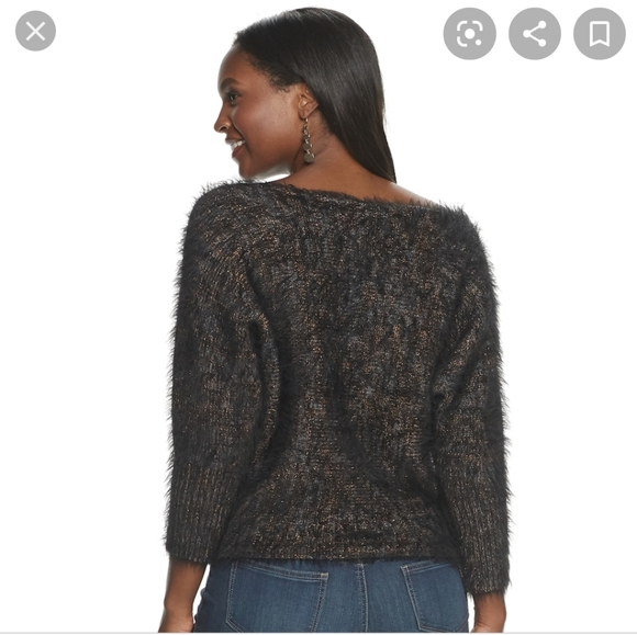 Jennifer Lopez CLEARANCE Eyelash Metallic Sweater - Picture 2 of 11